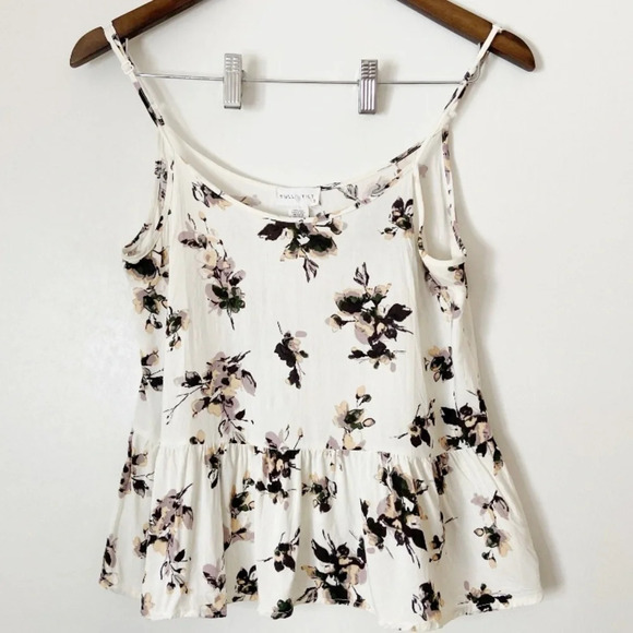 FULL TILT Floral Patterned Cropped Tank Spaghetti Strap Womens Size Small - Picture 1 of 11